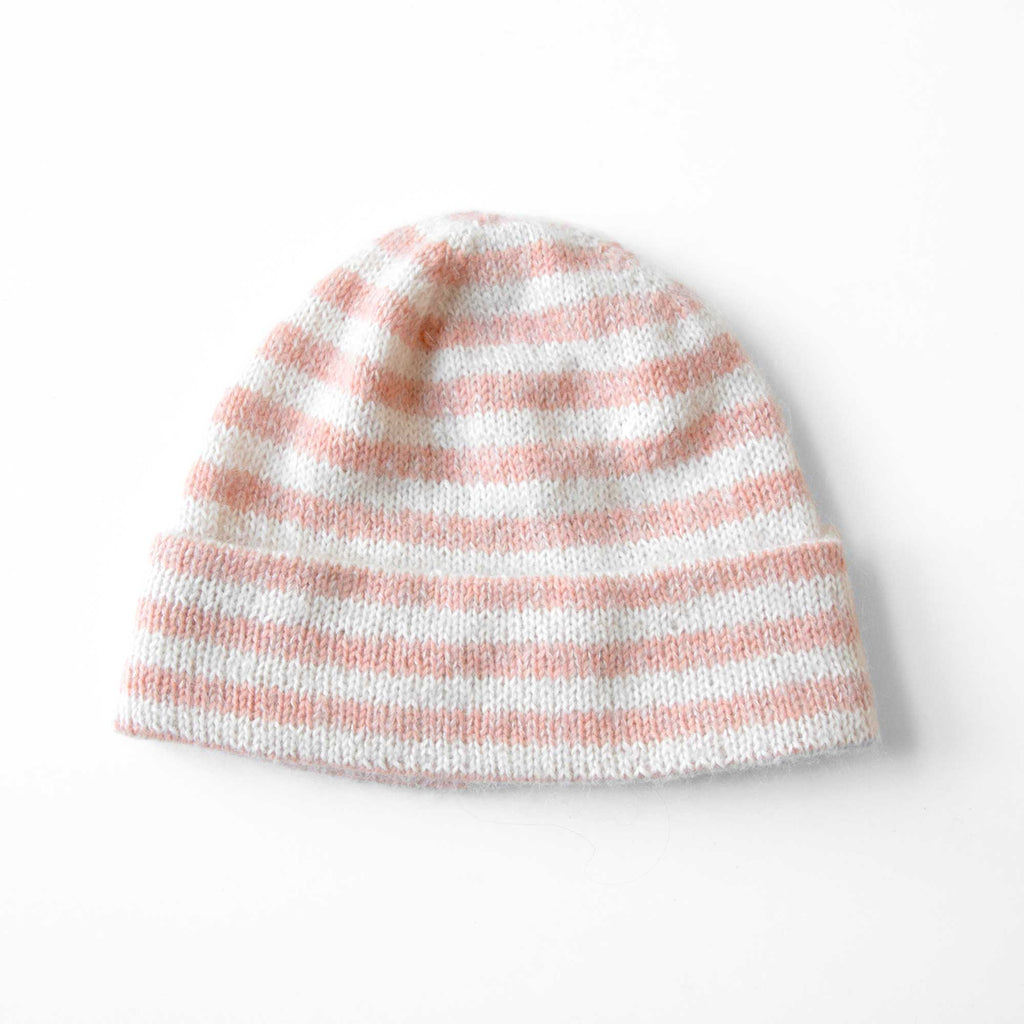 Hue, stribet i rosa og natur, på bord, RosenbergCph