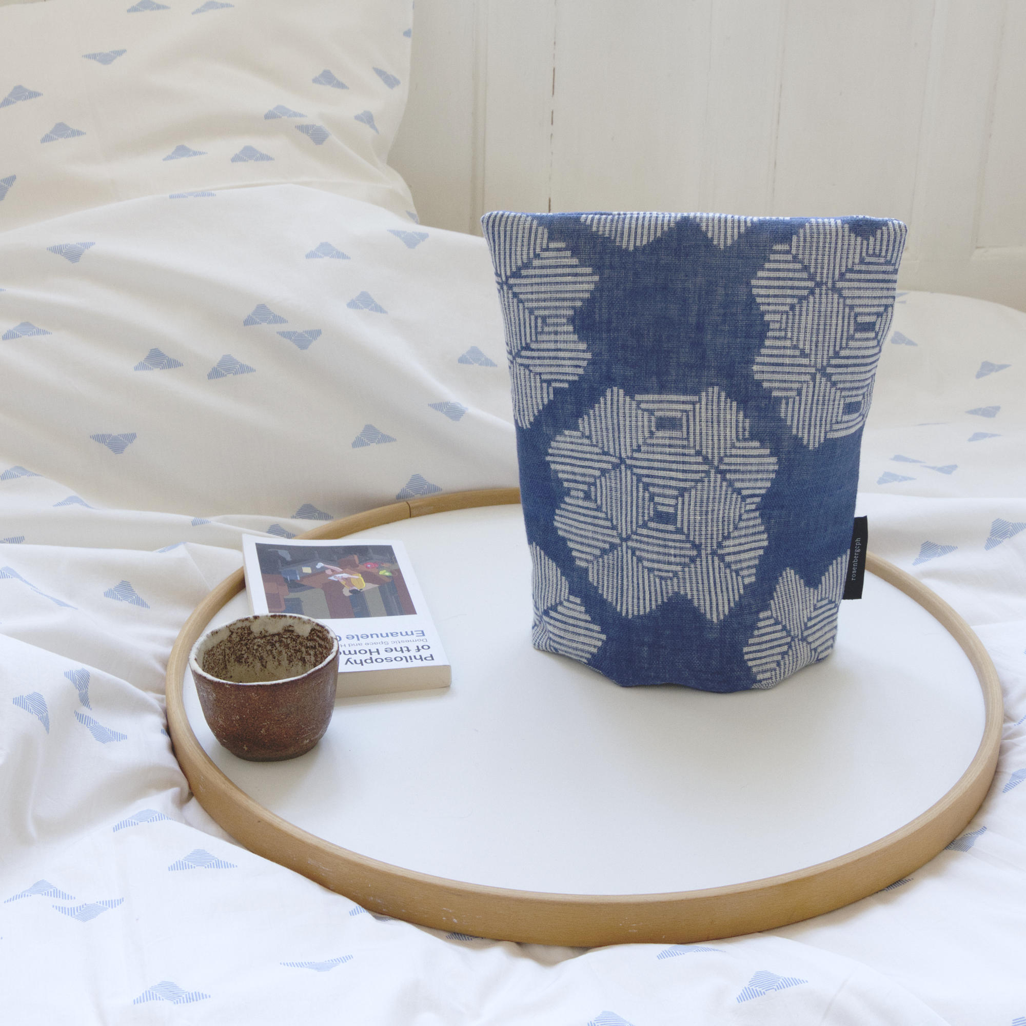 Coffee cap - blue Desert rose - linen