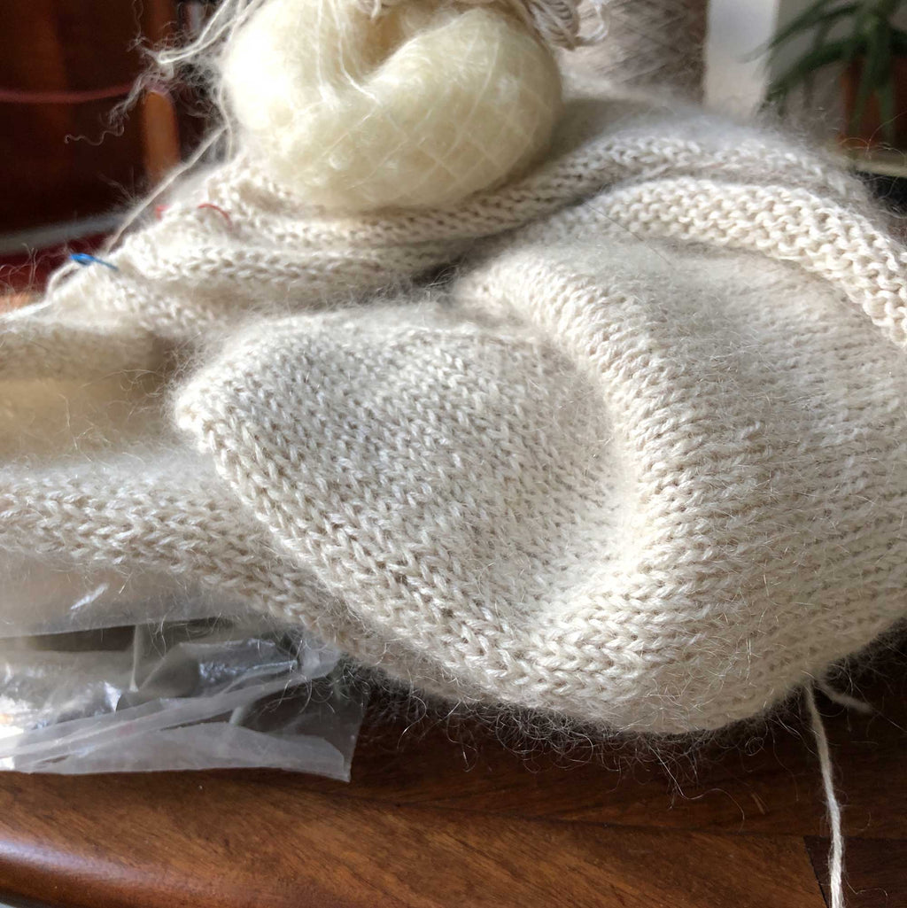 Strikketøj silke/mohair, med garn, RosenbergCph