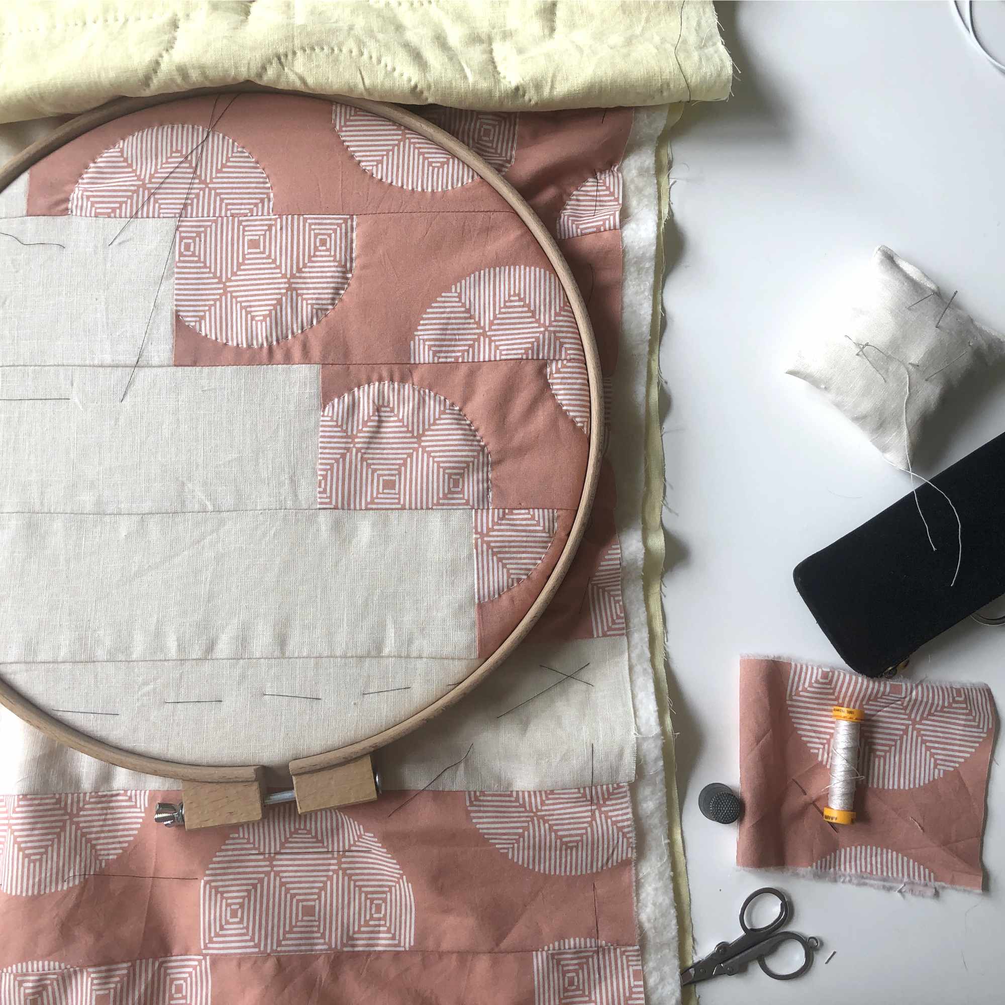 Hana quilt, håndquiltning med ramme, RosenbergCph