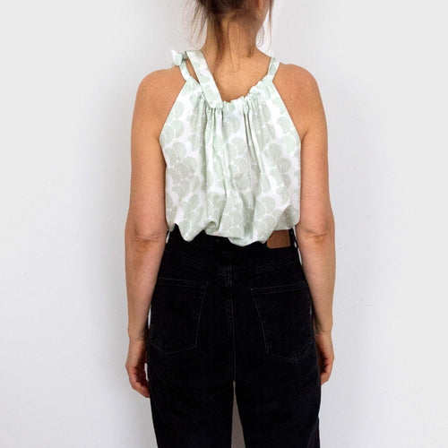 Leah top, Obi aloe green