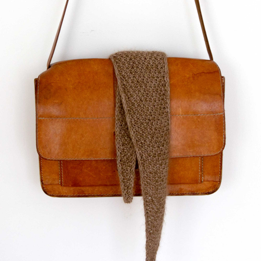 Tørklæde, brunt, strikket silke/mohair, RosenbergCph