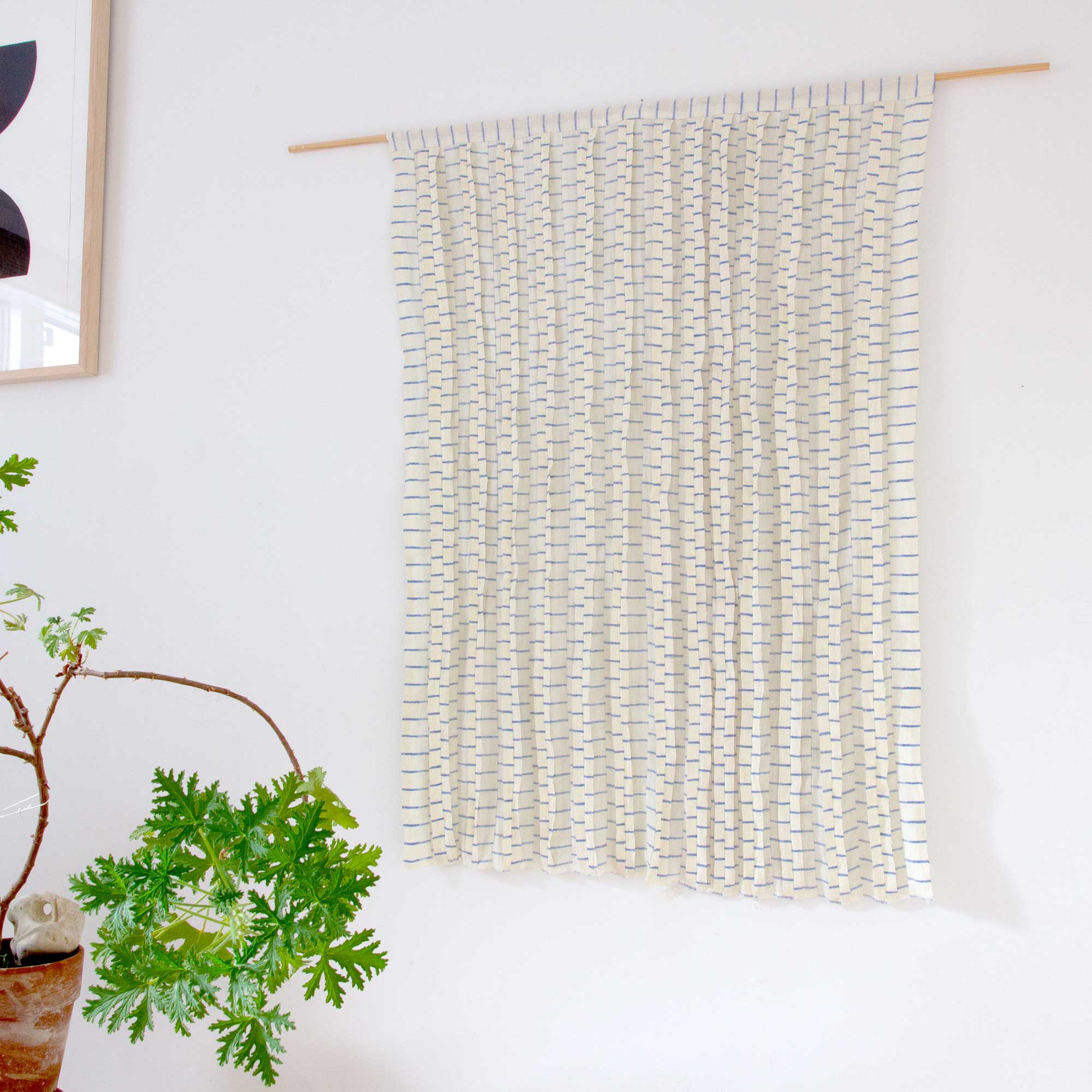 Striped linen wall hanging