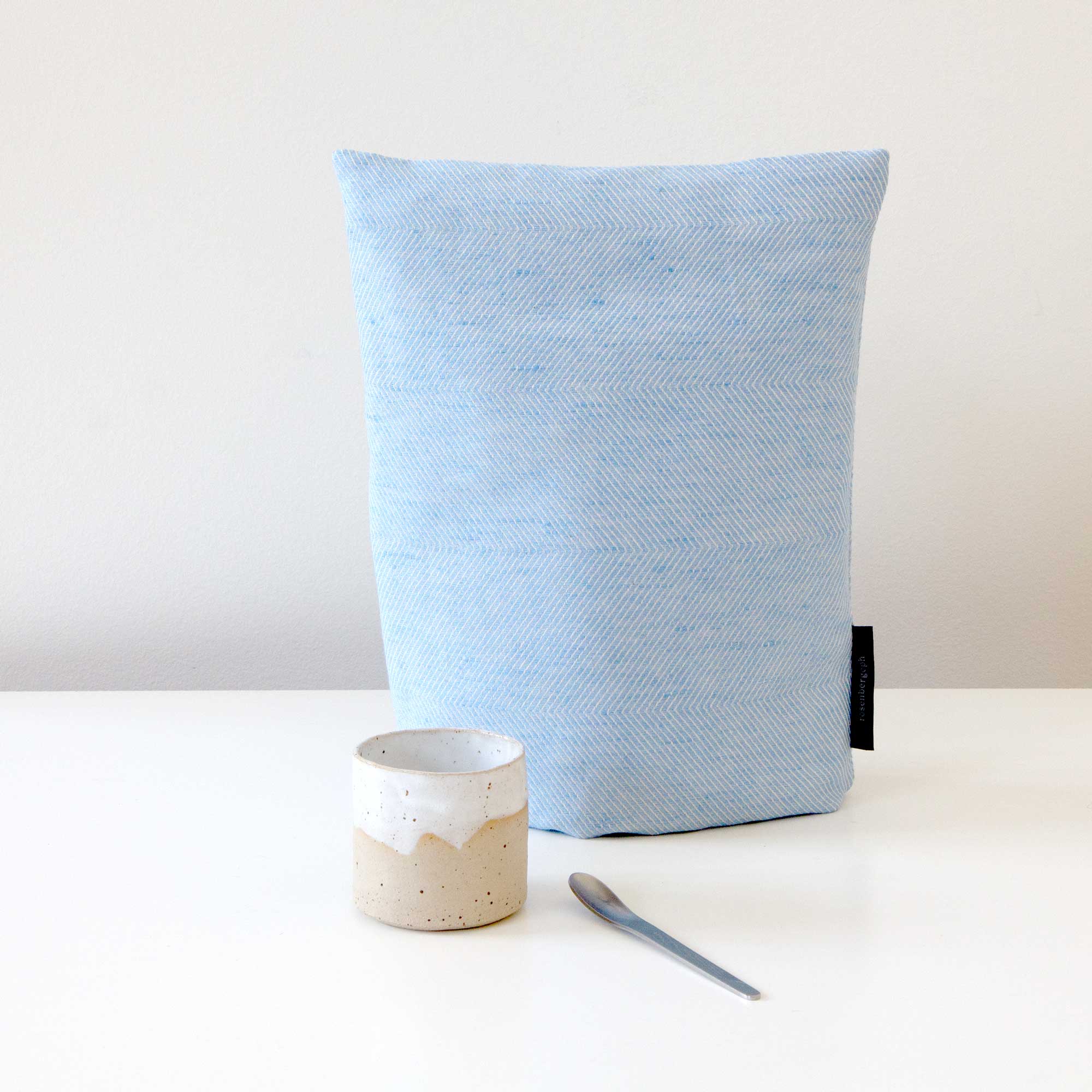 Coffee cosy, Sky blue, linen/cotton, design by Anne Rosenberg, RosenbergCph