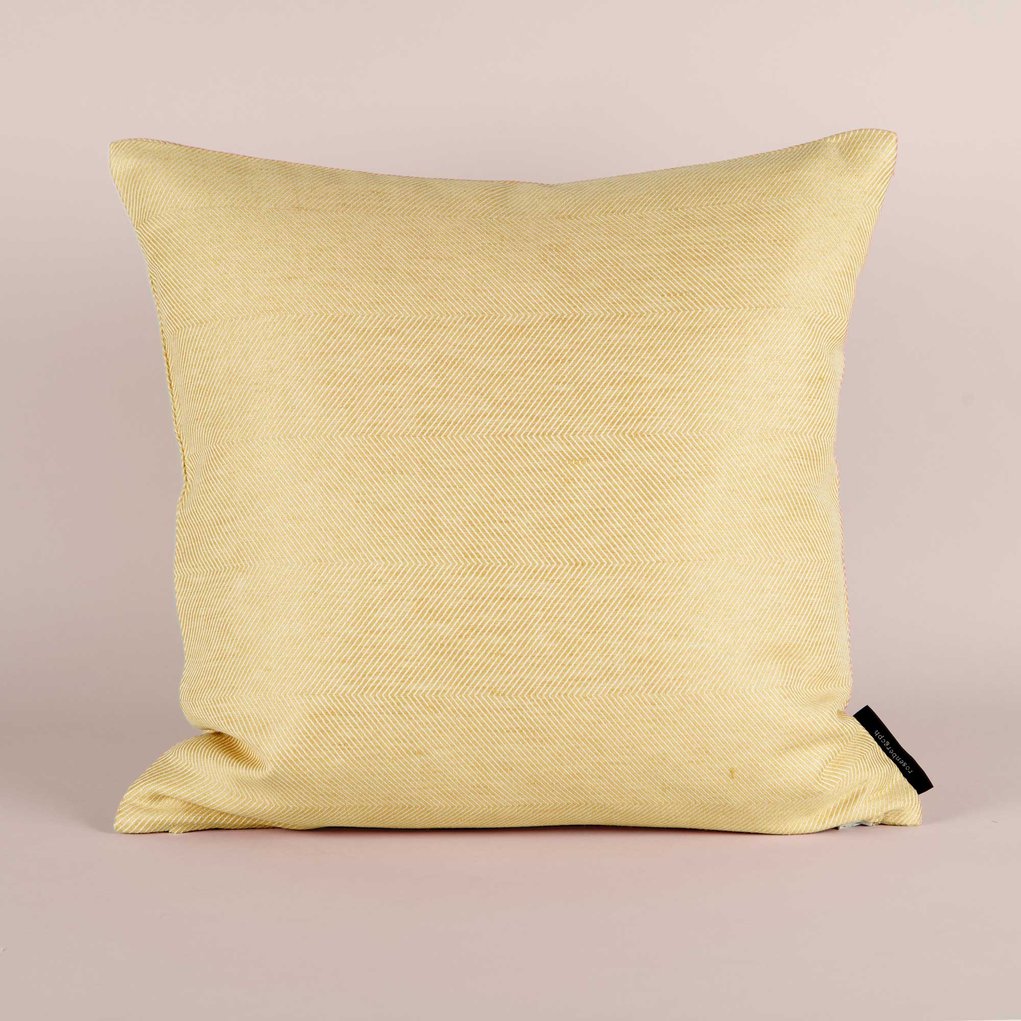 Square cushion linen/cotton hay yellow design by Anne Rosenberg, RosenbergCph