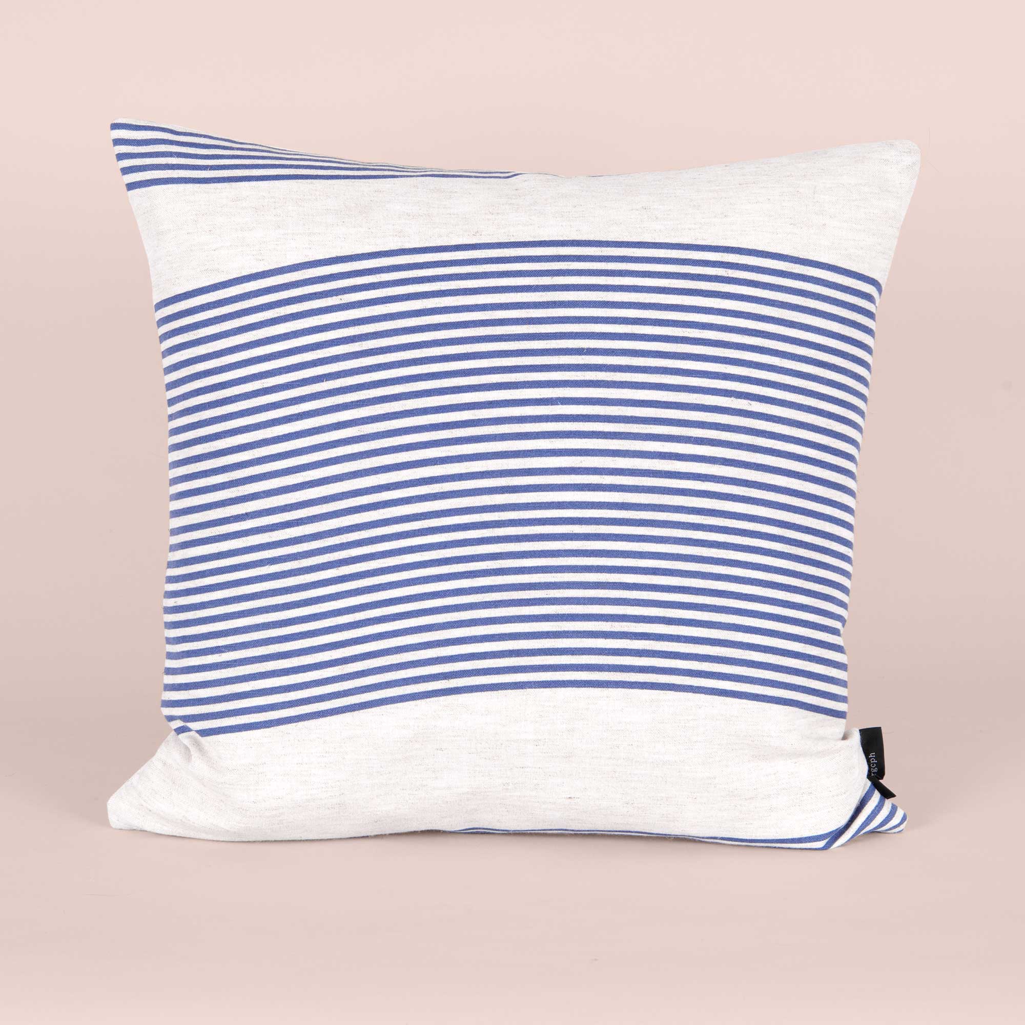 Square cushion River blue pattern design by Anne Rosenberg, RosenbergCph