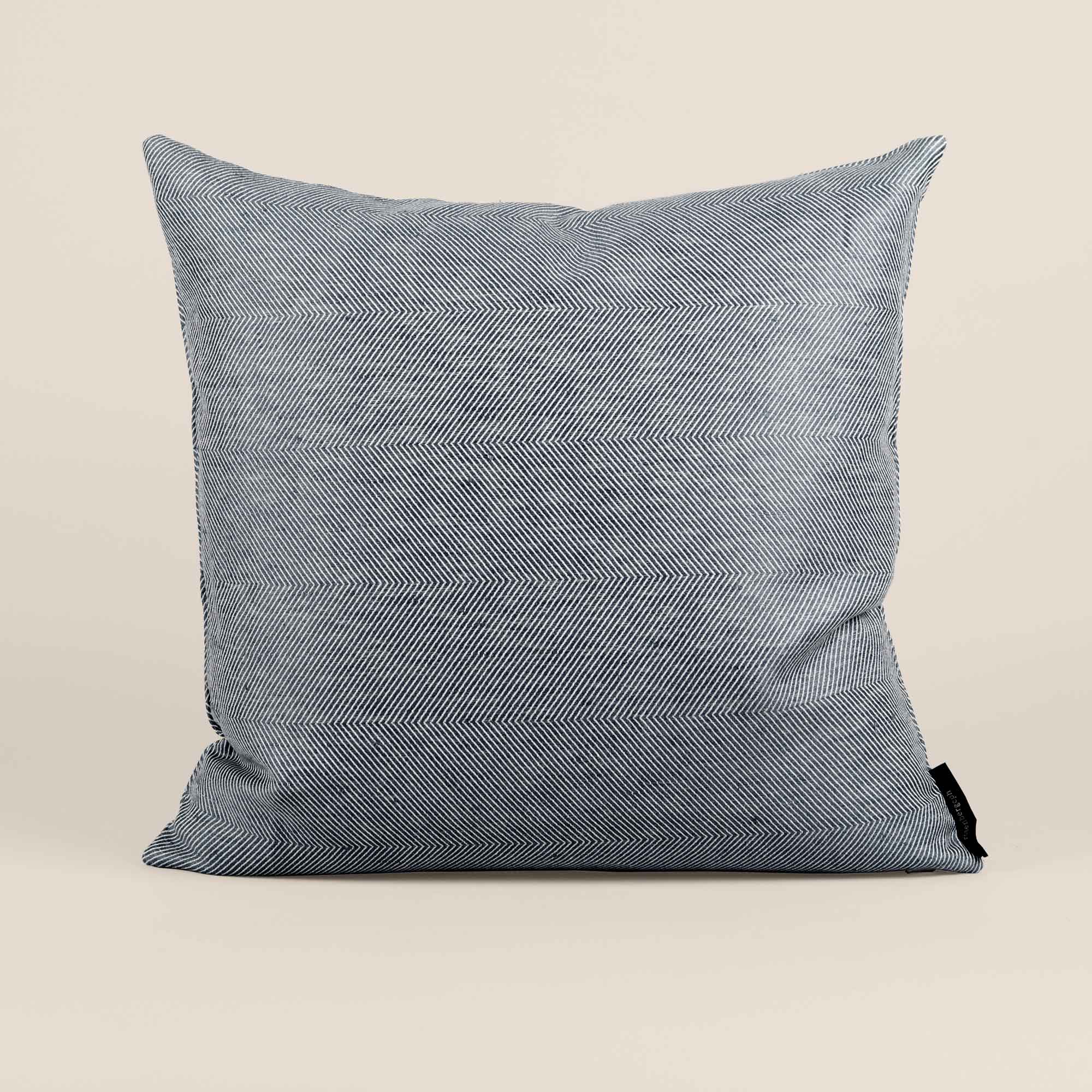 Square cushion linen/cotton indigo blue design by Anne Rosenberg, RosenbergCph