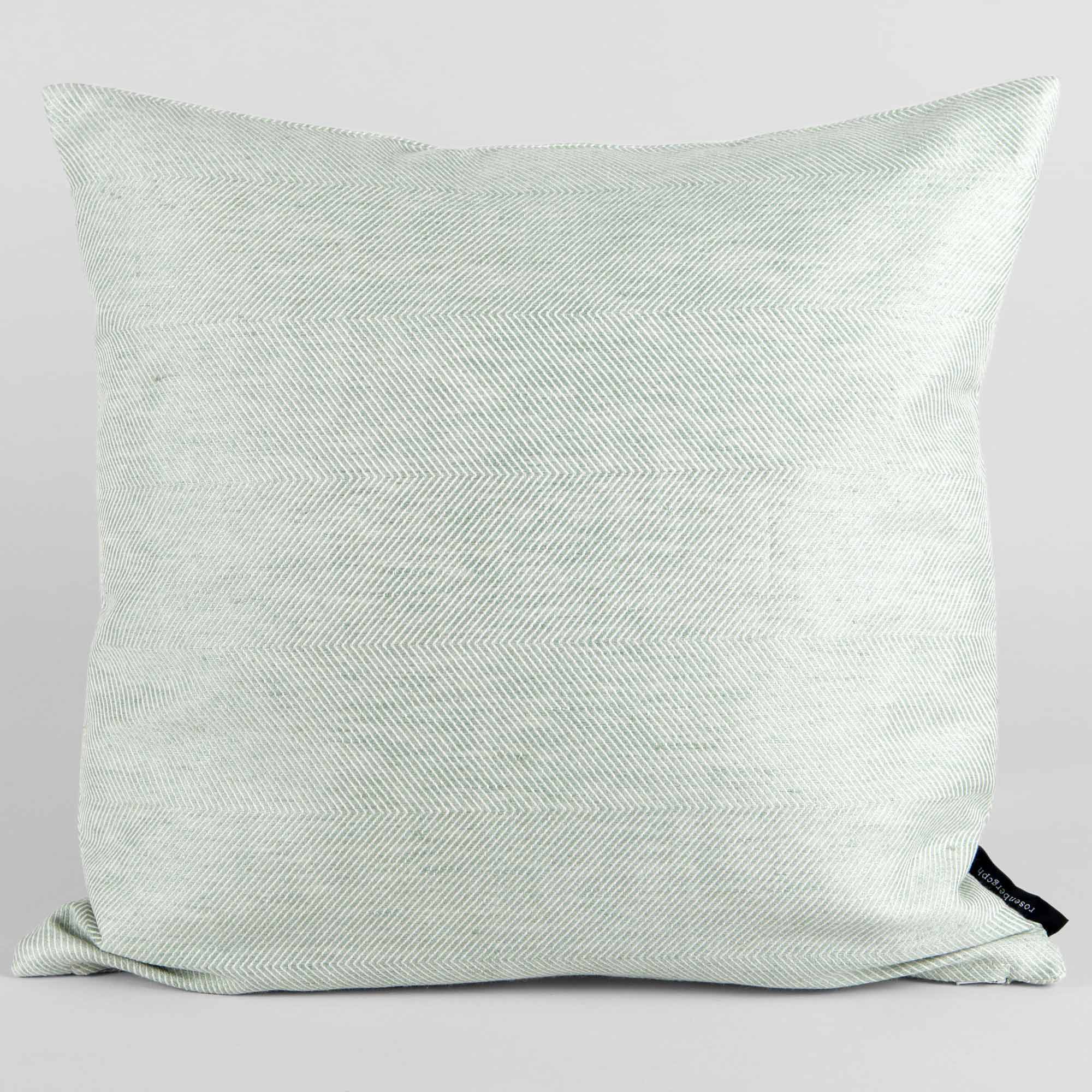 Square cushion, linen/cotton, aqua green