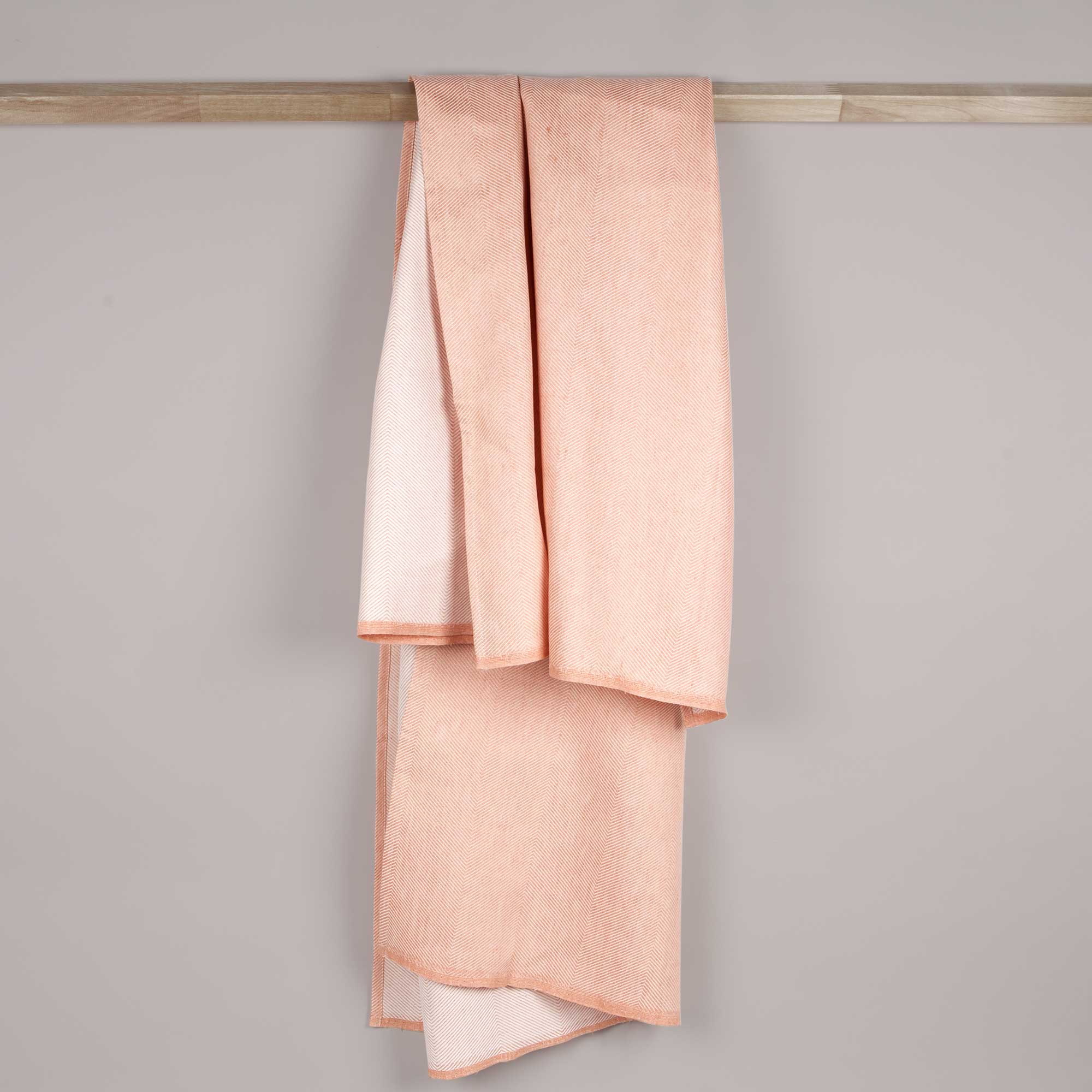 Bath towel, linen/cotton, Dusty coral