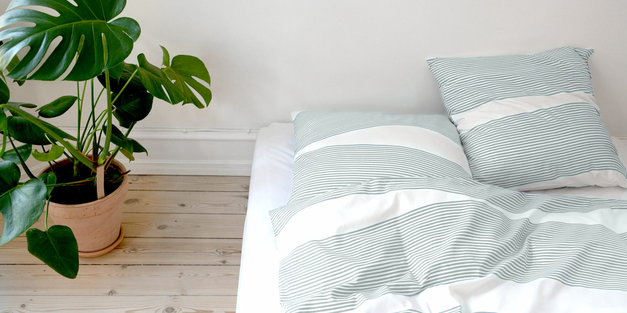 Bed linen, River aqua green, design by Anne Rosenberg, RosenbergCph