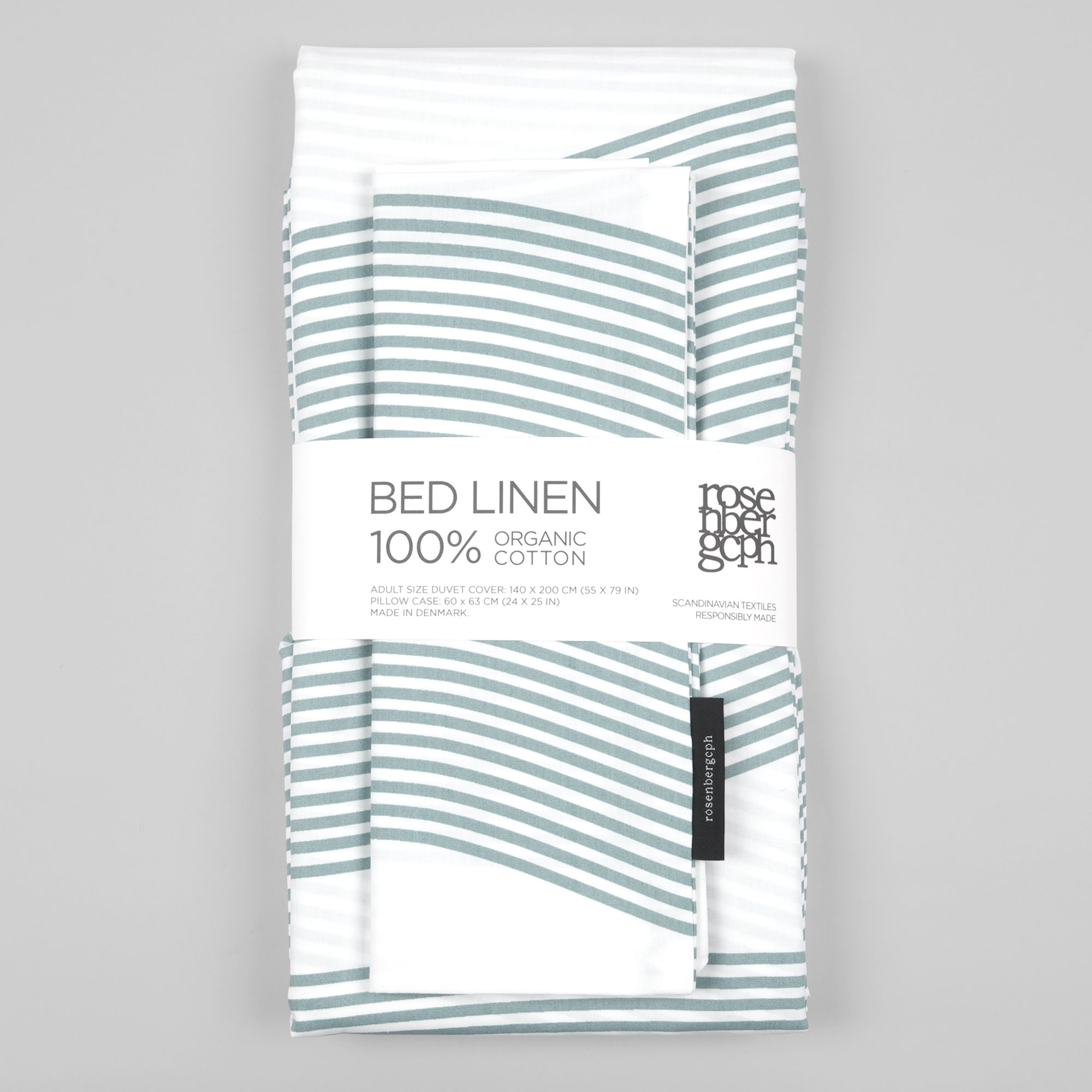 Bed linen, River aqua green, design by Anne Rosenberg, RosenbergCph