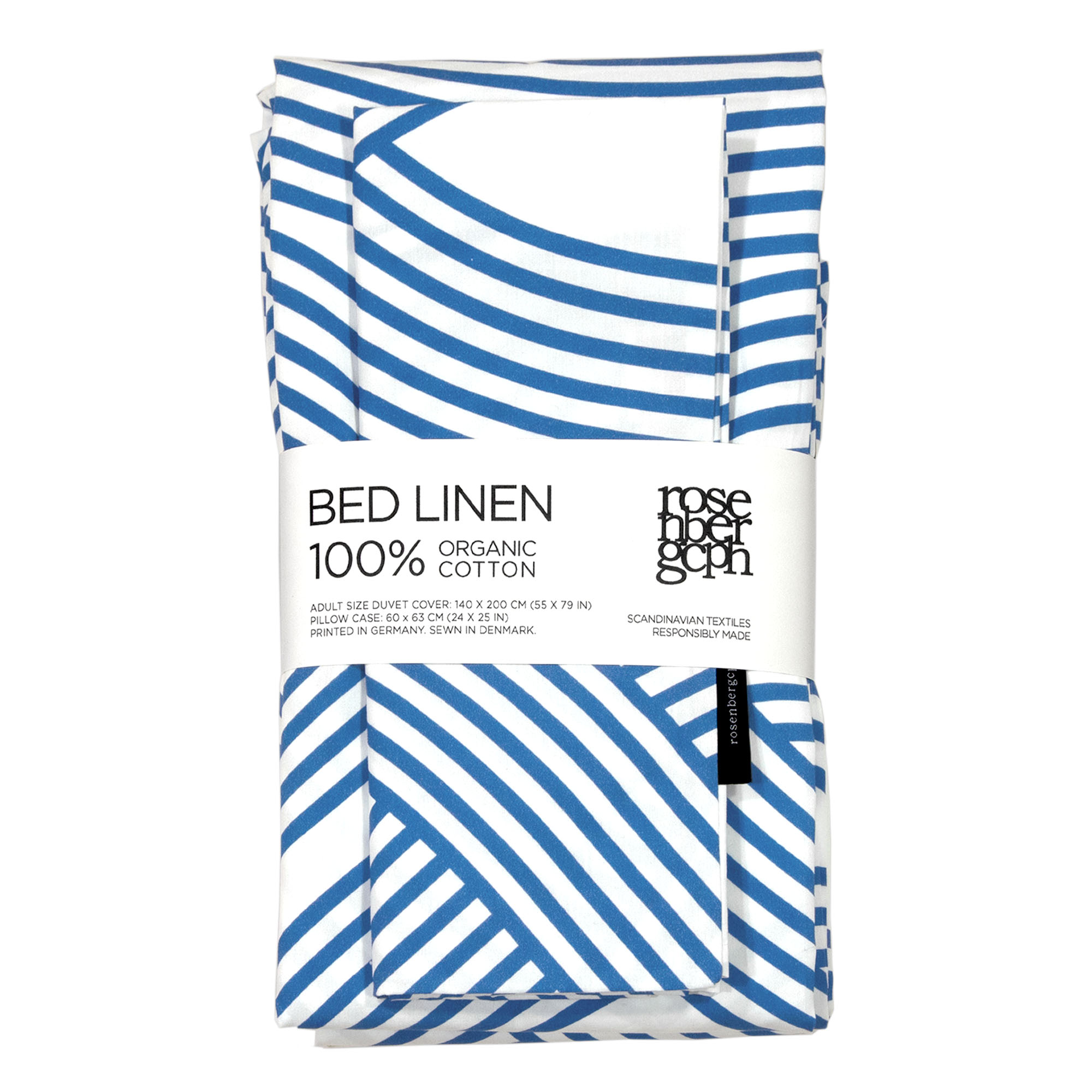 Havblåt sengetøj af økologisk bomuld, design af Anne Rosenberg, RosenbergCph