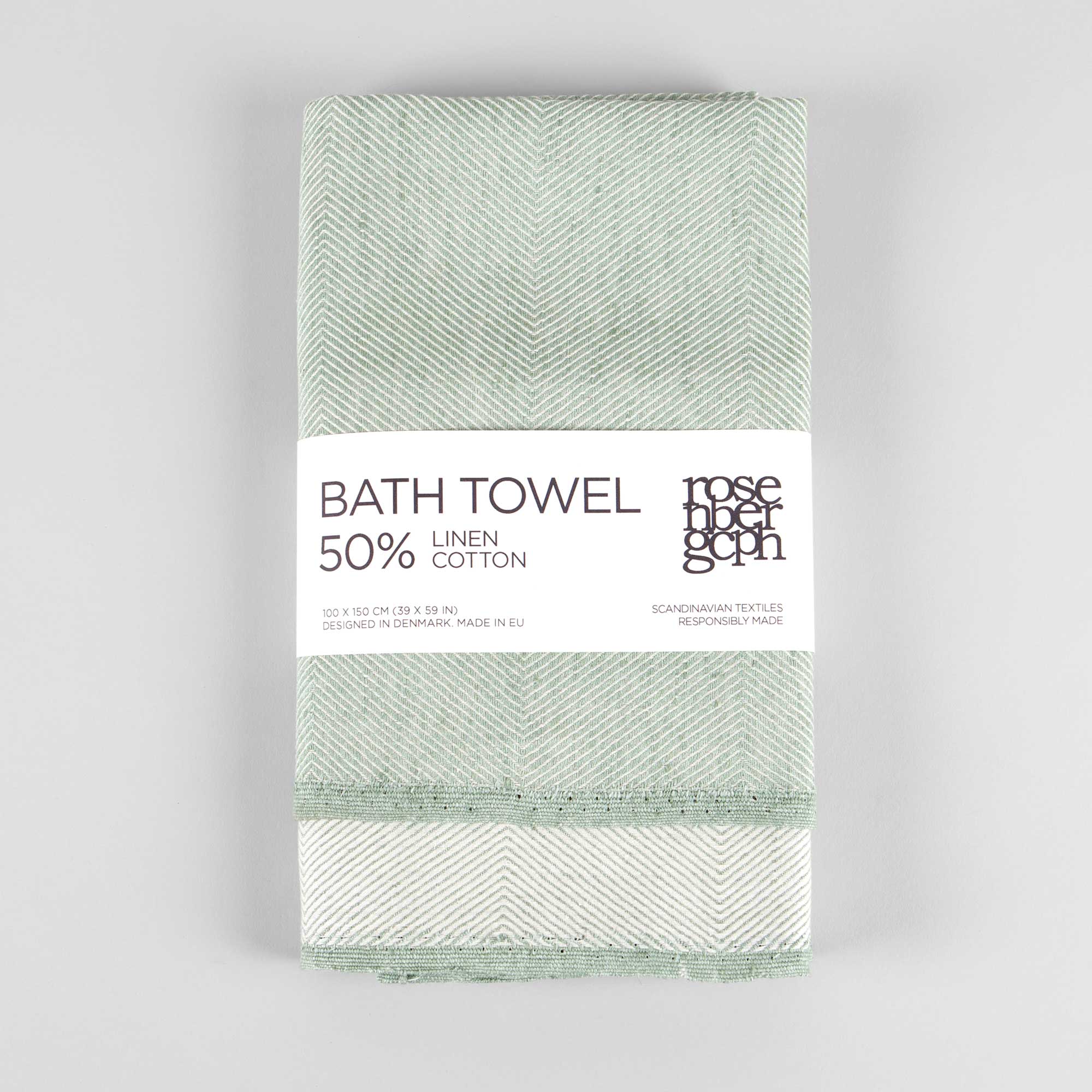 Badehåndklæde, linned/bomuld, aqua