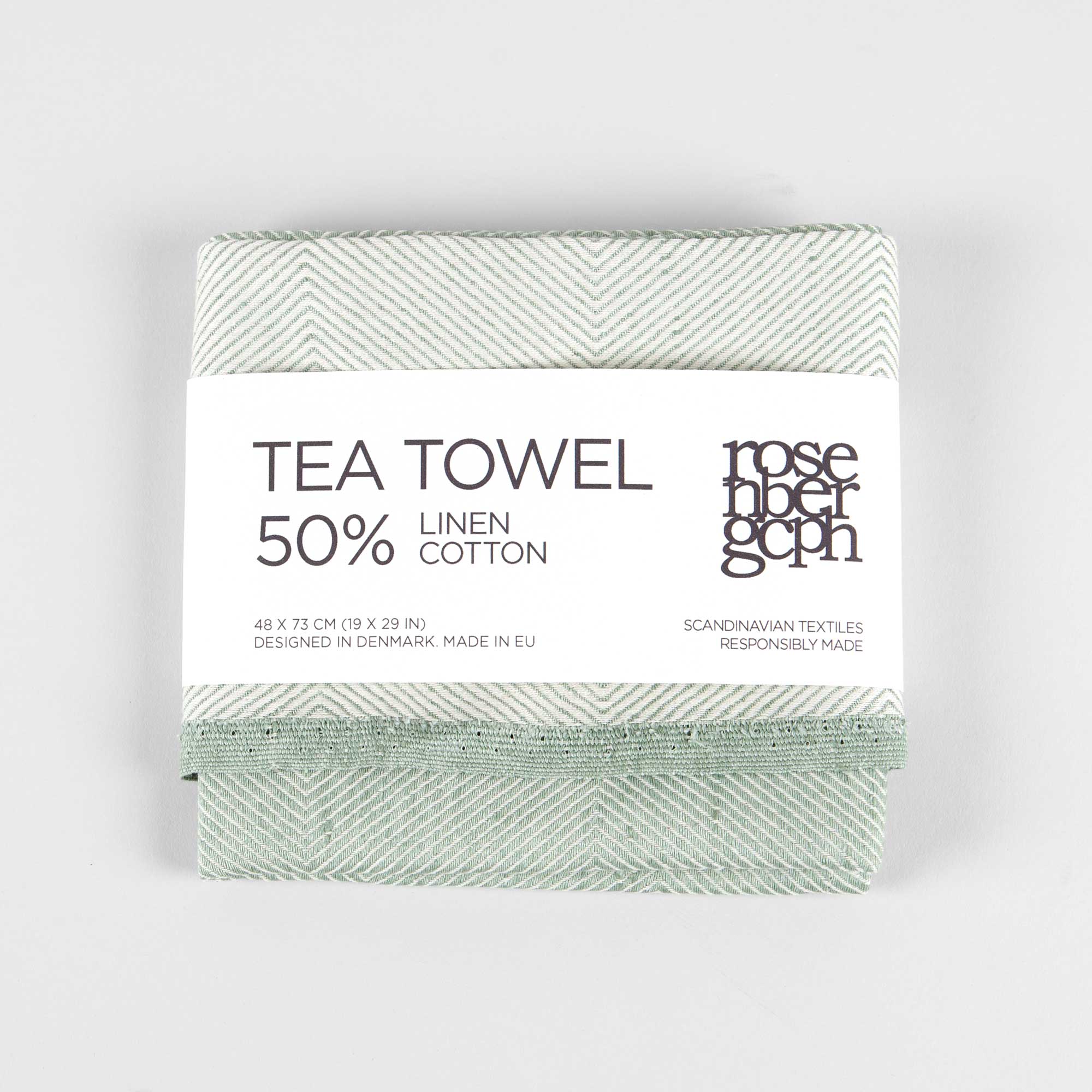 Tea towel, linen/cotton, aqua green
