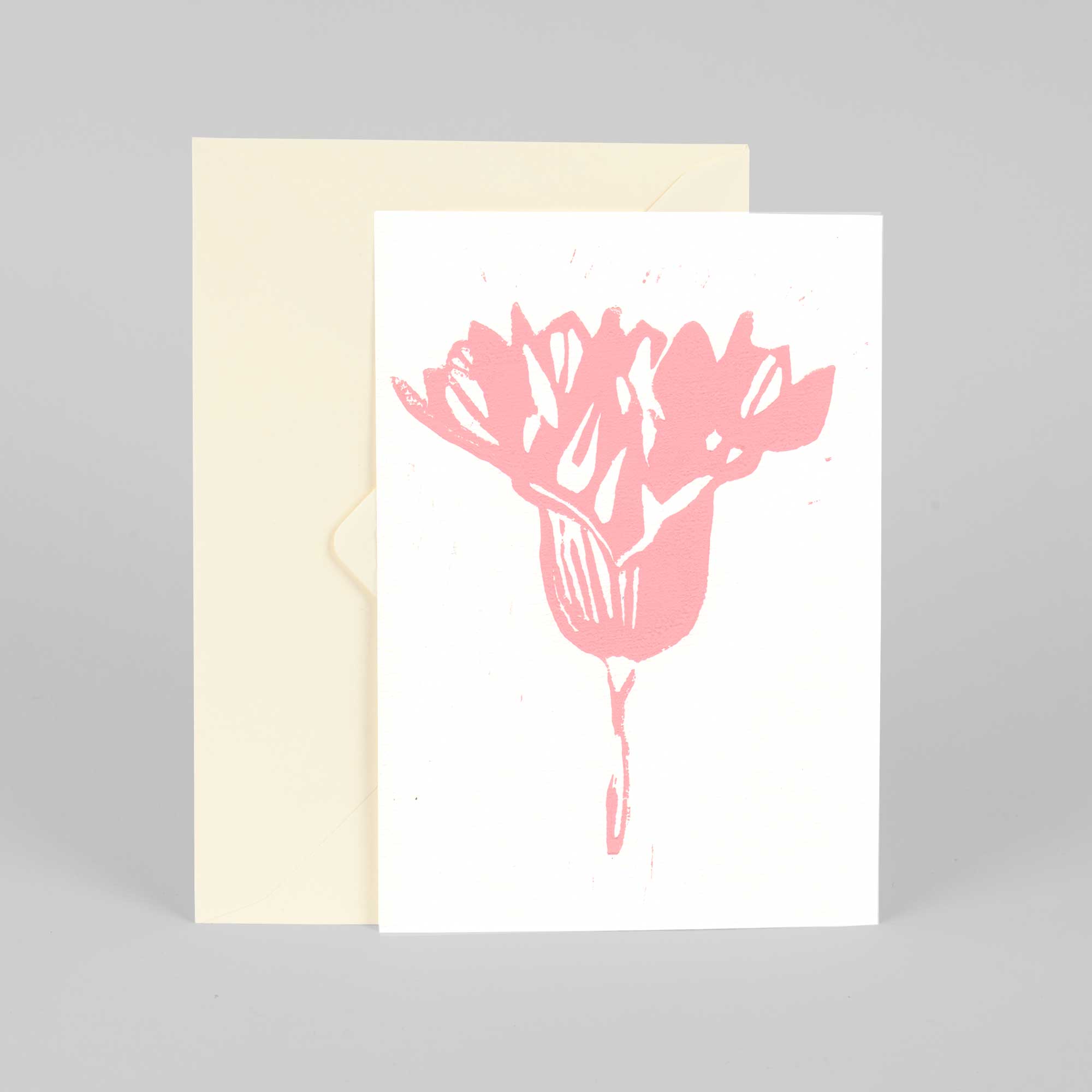 Greeting card, A5, Onion flower, Linocut by Anne Rosenberg, RosenbergCph