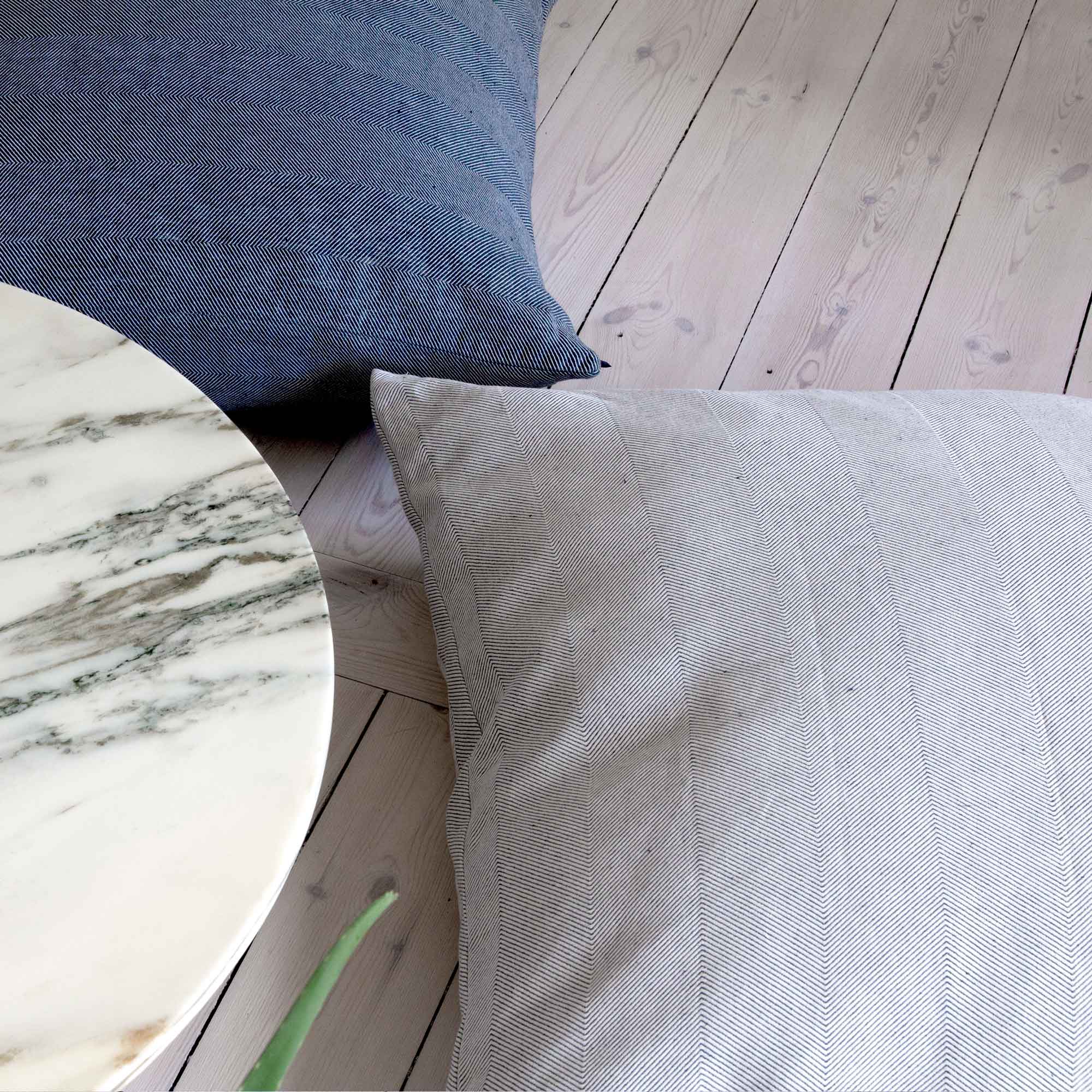 Floor cushion cover linen/cotton light blue design by Anne Rosenberg, RosenbergCph