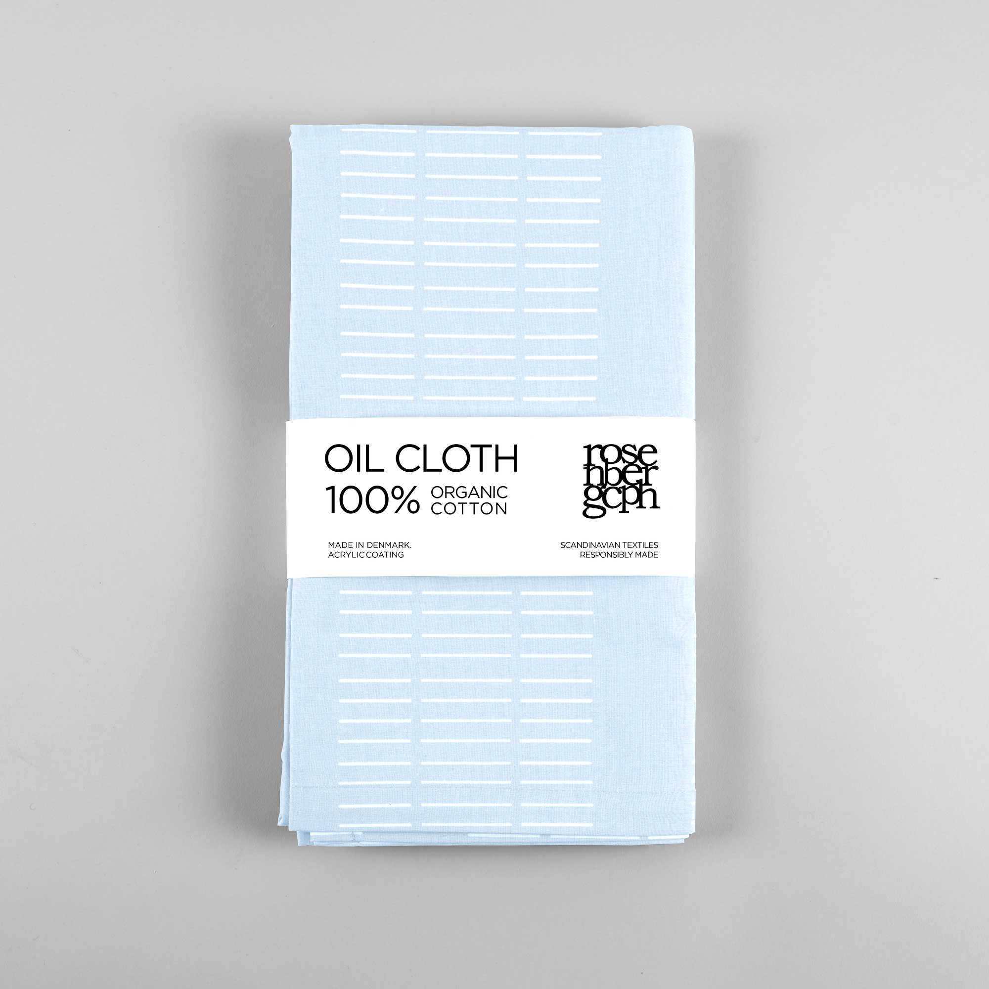 Oil cloth, Dash Sky Blue, organic cotton, design by Anne Rosenberg, RosenbergCph