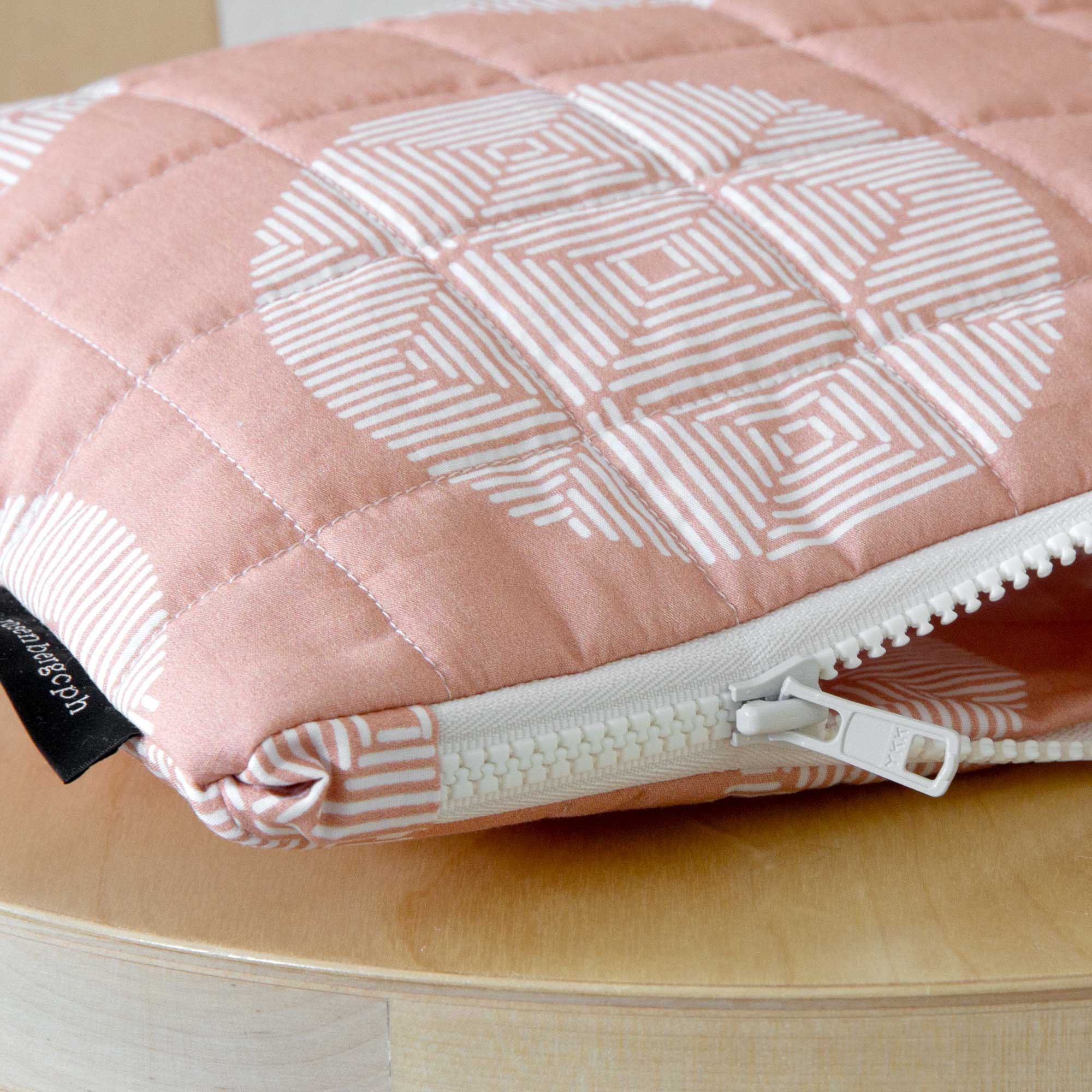 Hana terracotte quilted purse, organic cotton, design by Anne Rosenberg, RosenbergCph