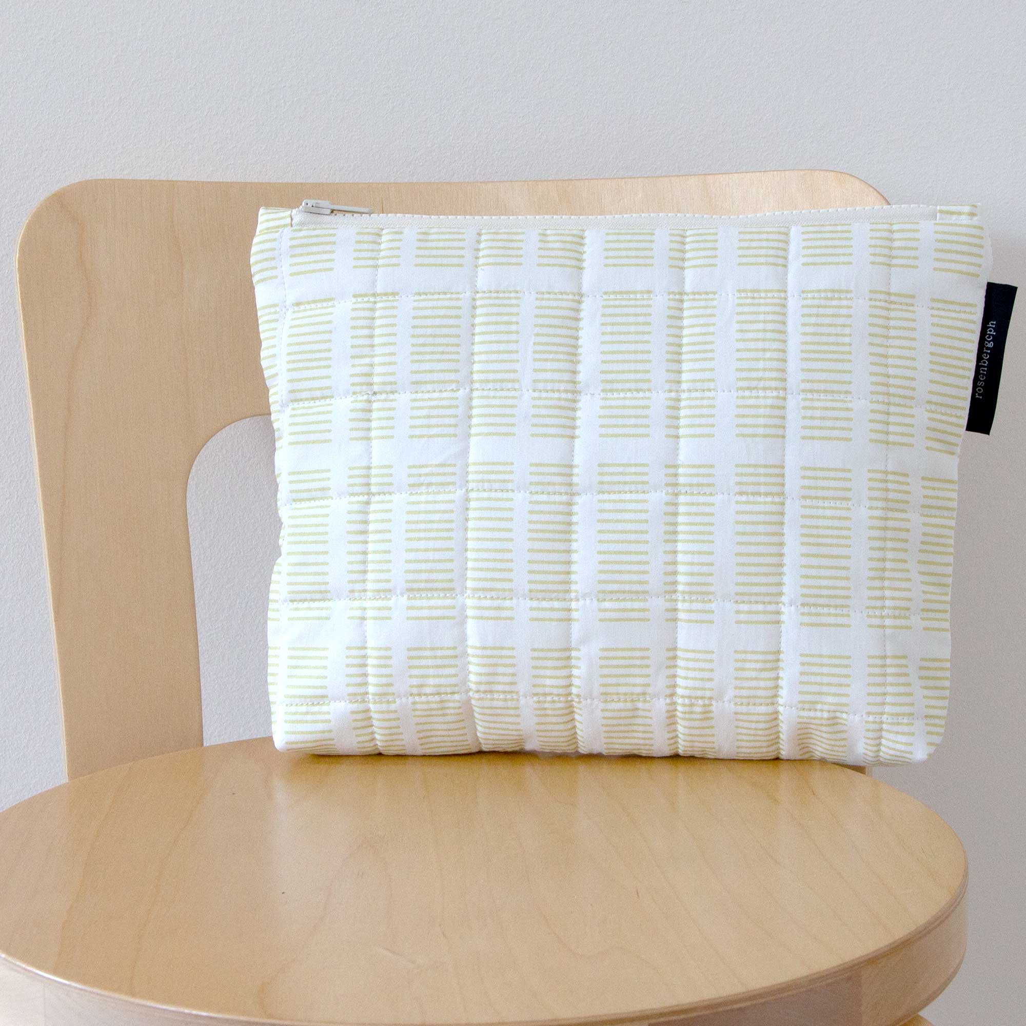 Tile lemongrass quilted purse, organic cotton, design by Anne Rosenberg, RosenbergCph