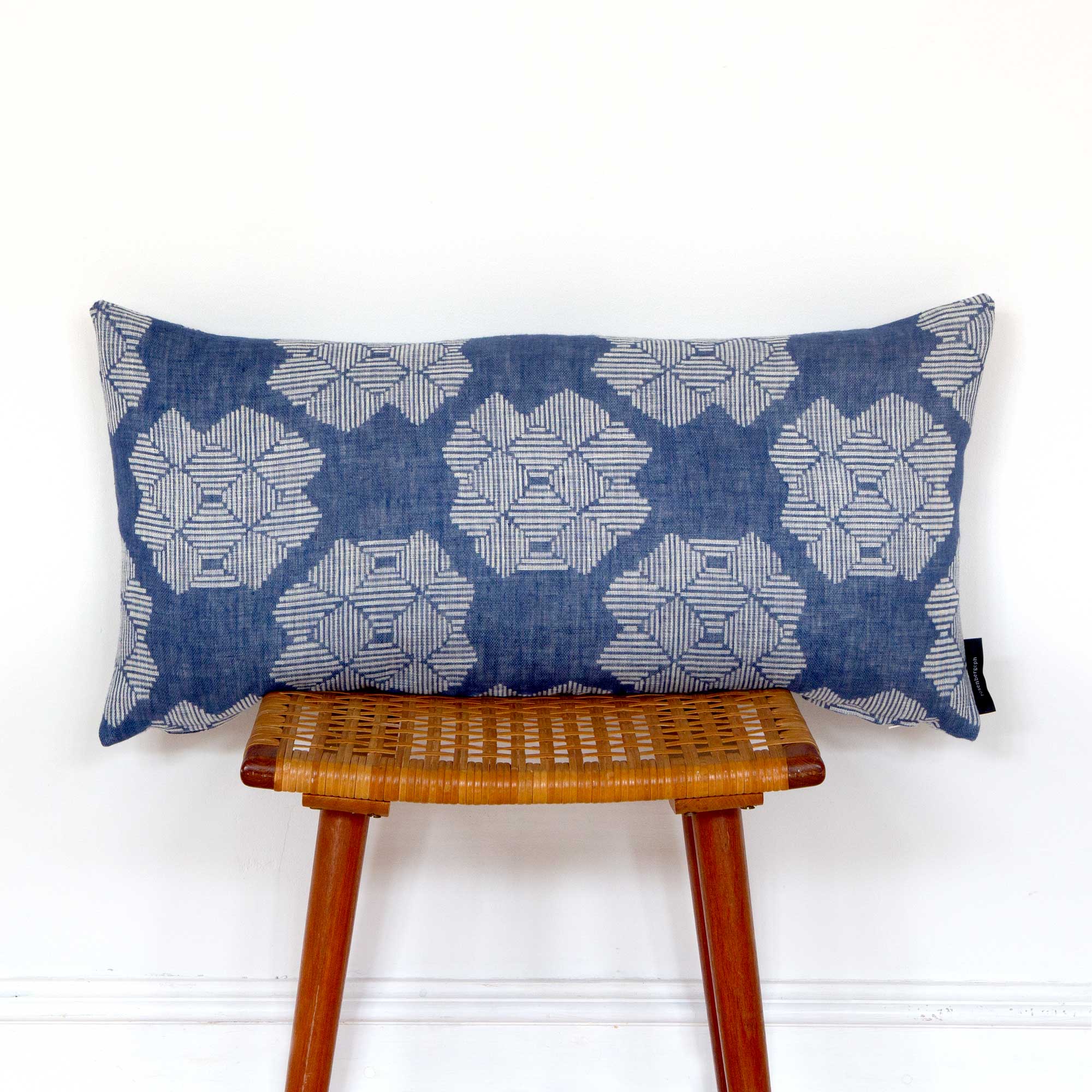 Rectangular cushion cover in 100% linen desert roses pattern, design Anne Rosenberg, RosenbergCph
