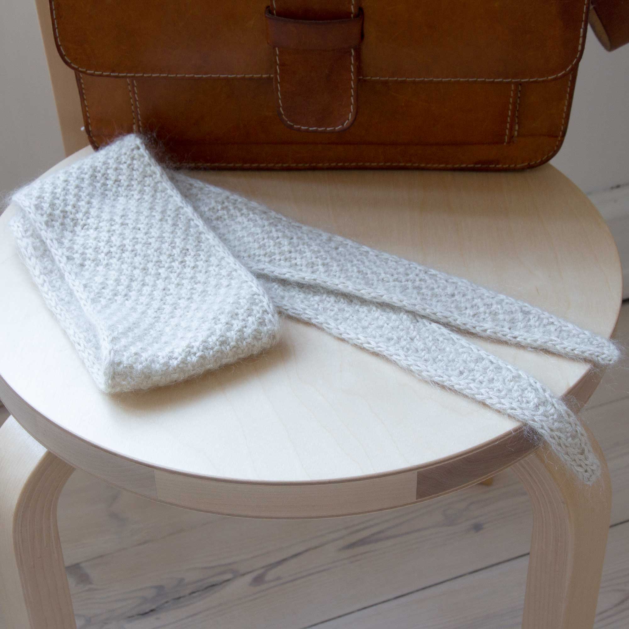 Emma scarf knitted silk and mohair, long. Design and hand knit Anne Rosenberg, RosenbergCph