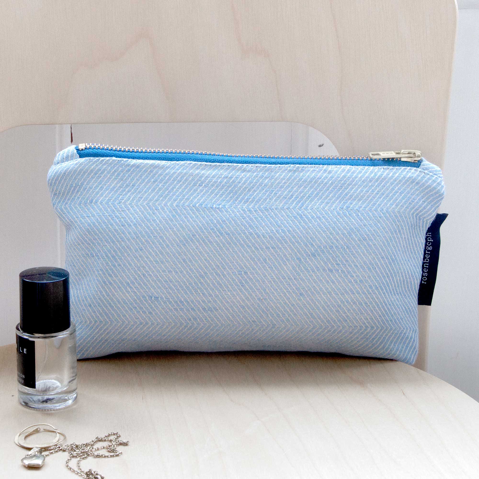 Shift linen/cotton purse, sky blue, design Anne Rosenberg, RosenbergCph