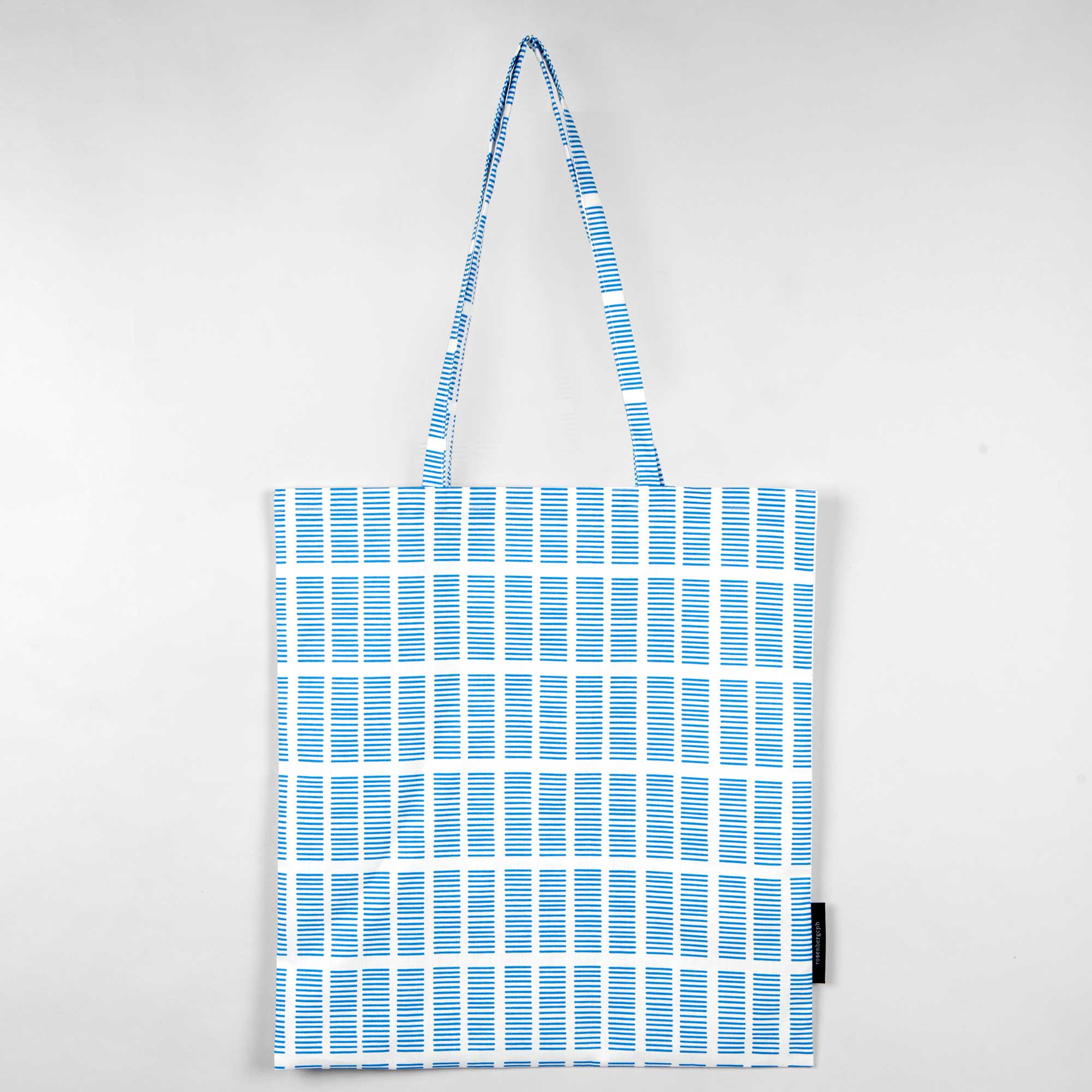 Shopping bag, Tile blue, organic cotton