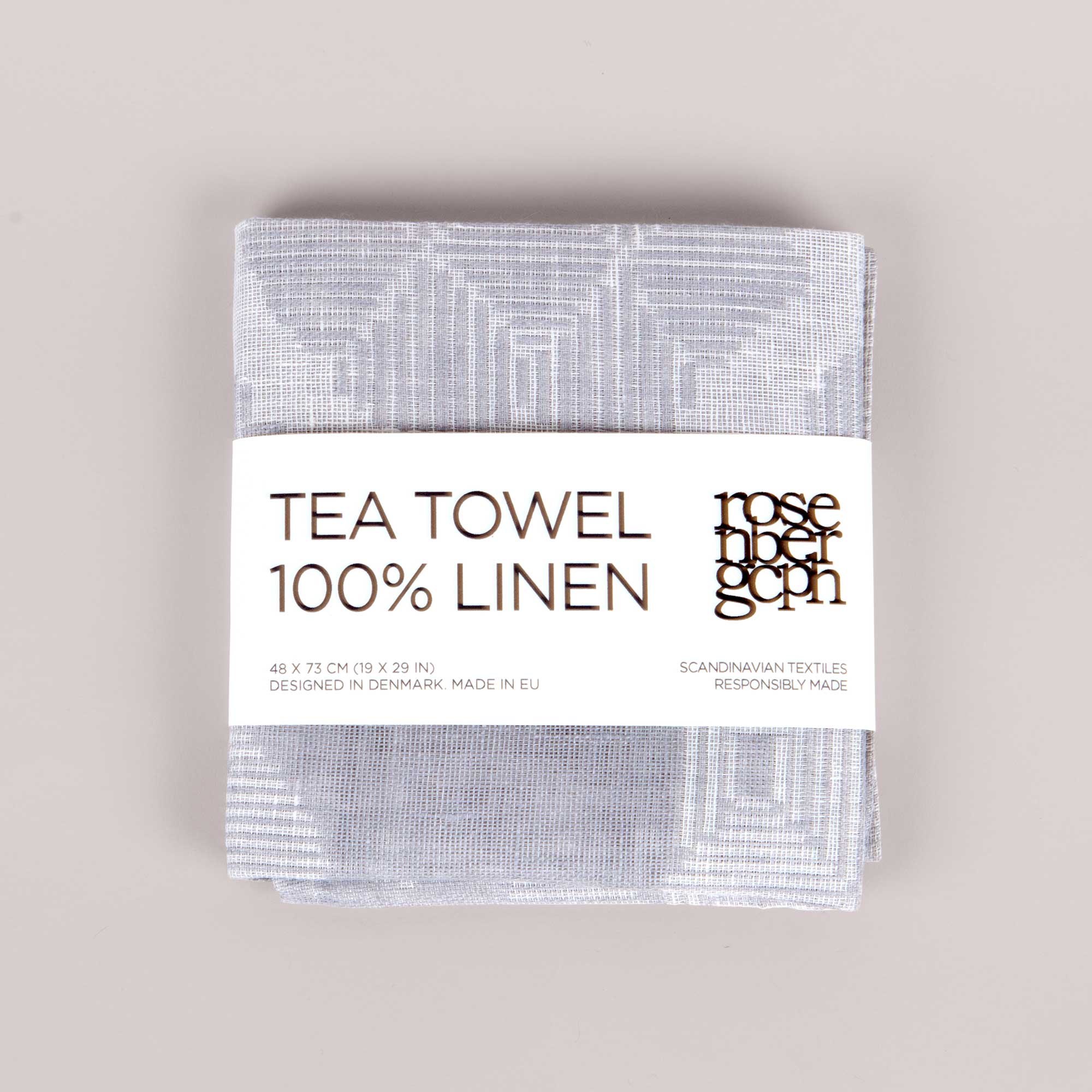 Tea towel, Desert Roses Grey, 100% linen