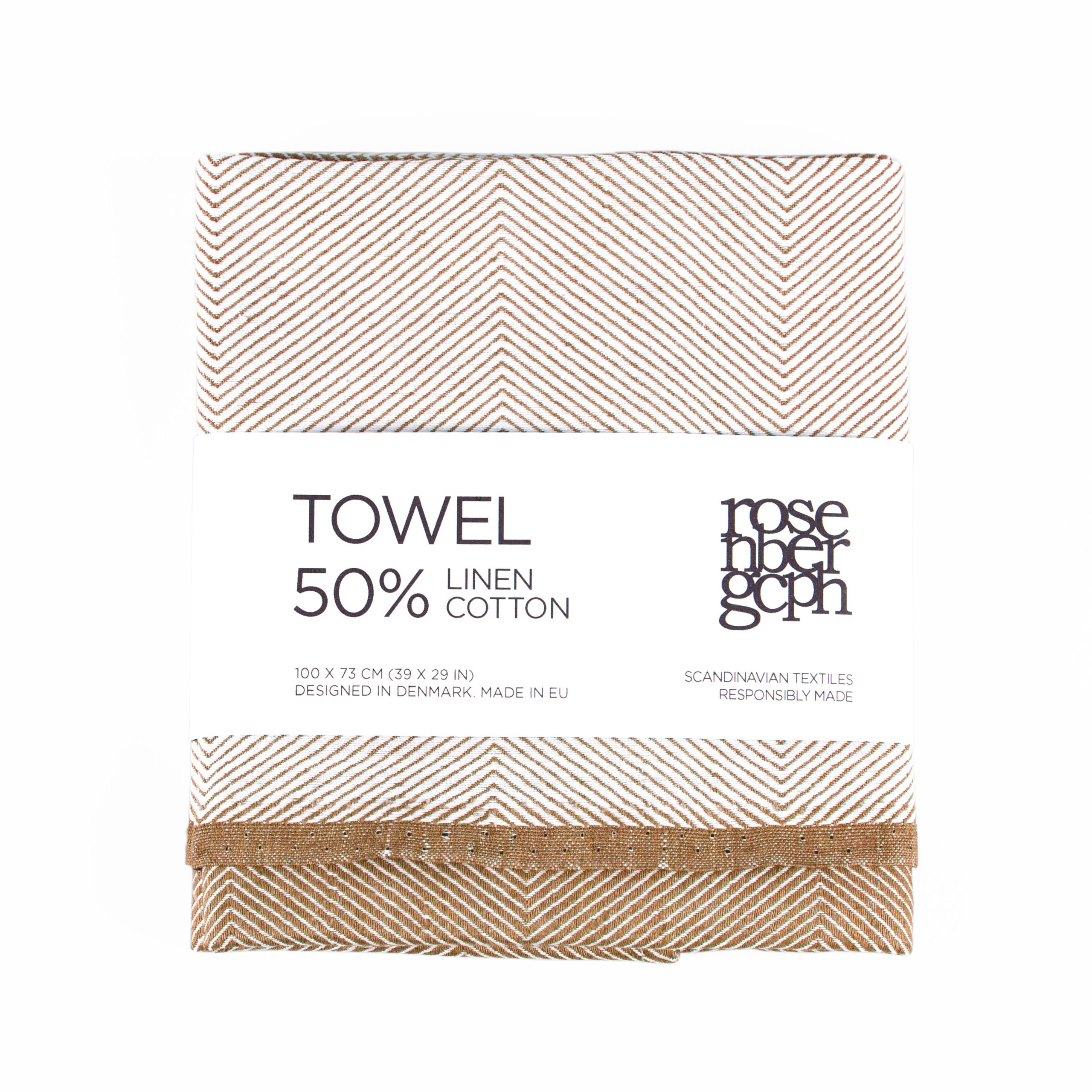 Håndklæde, mandel, hør/bomuld, design af Anne Rosenberg, RosenbergCph