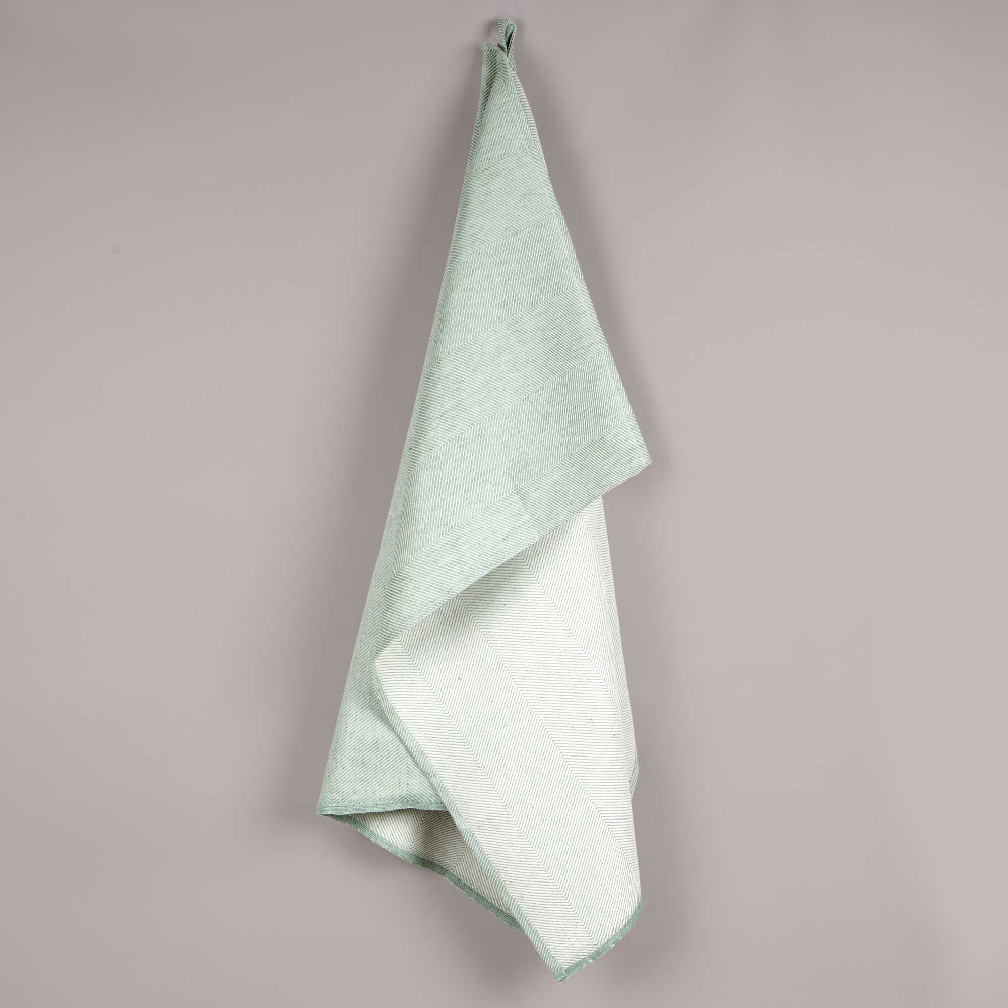 Towel, linen/cotton, aqua green