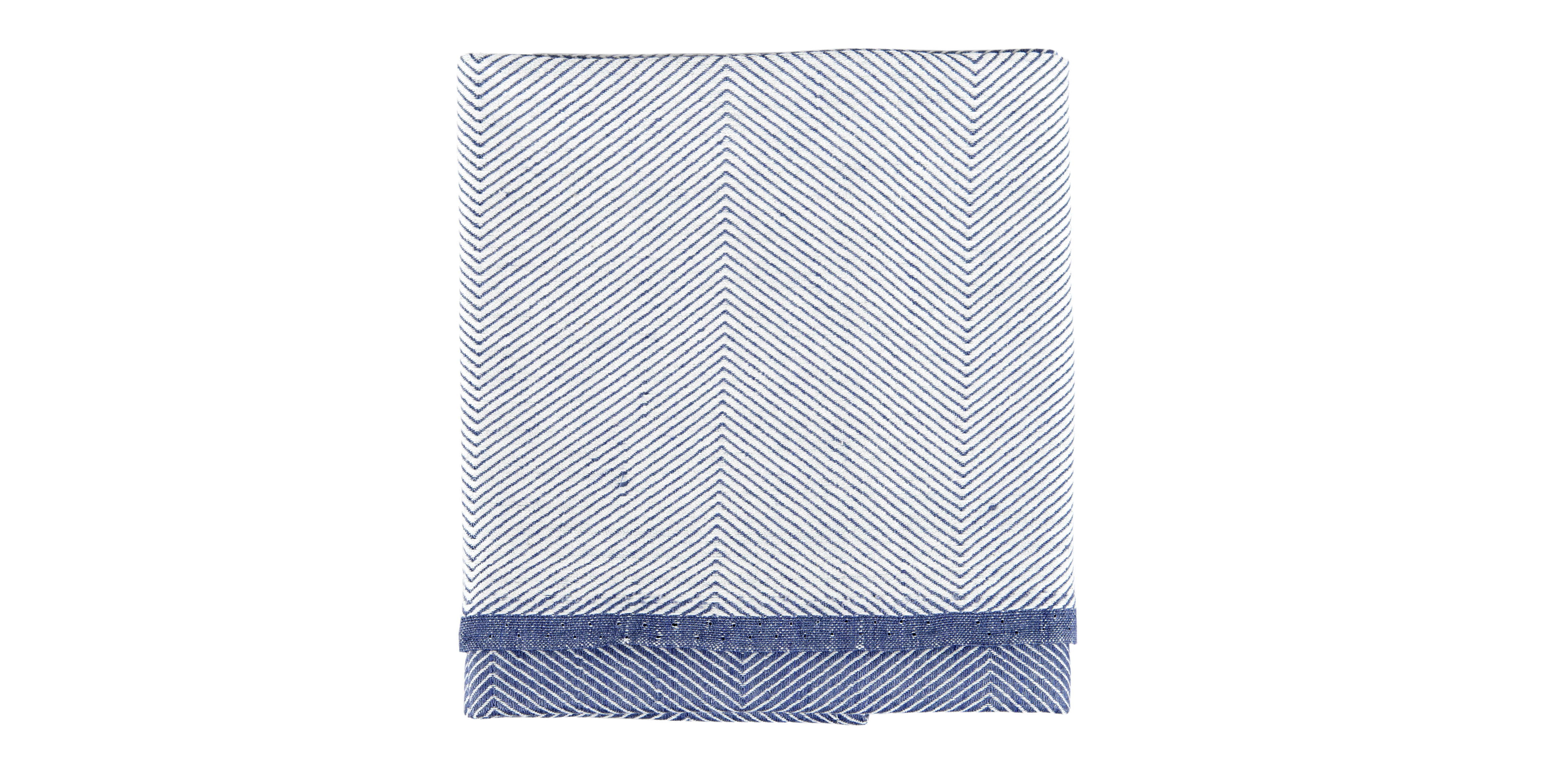 Håndklæde, linned/bomuld, indigo blå