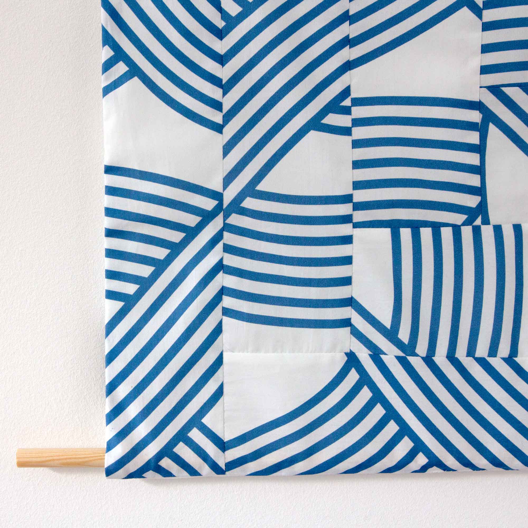 Ocean blue wall hanging, organic cotton, design by Anne Rosenberg, RosenbergCph